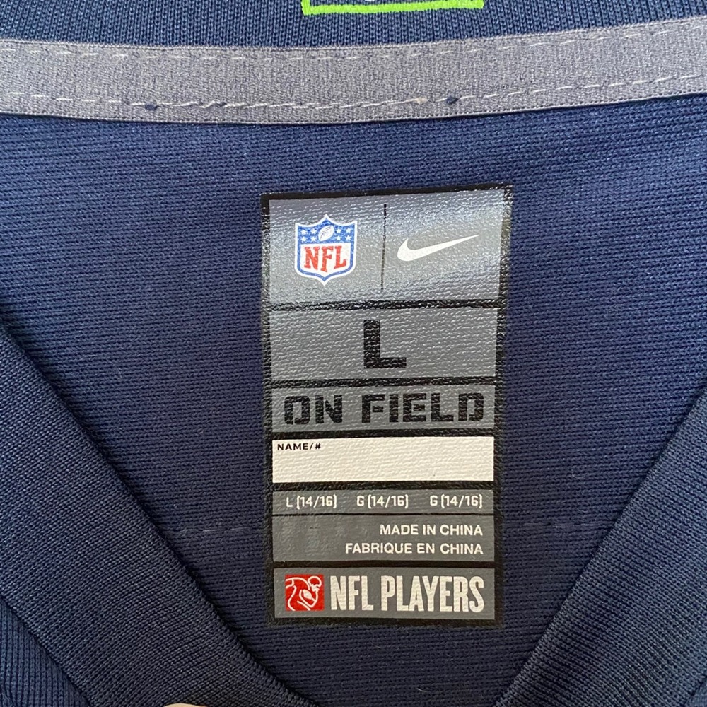 Nike NFL Seattle Seahawks Russell Wilson Jersey Youth Size L Navy‎ #3 - Picture 6 of 11